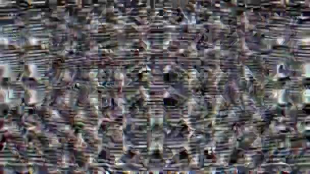 抽象的なグリッチ モノクロのピクセル化された背景の黒と白のパターン 高品質のフルHd映像 — ストック動画