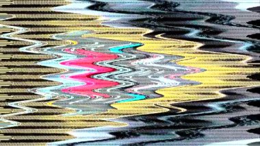 Şekil değiştirilmiş dijital çarpıtma efekti renkli ve dalgalı bir soyut model yaratıyor. Yüksek kalite 4k görüntü.