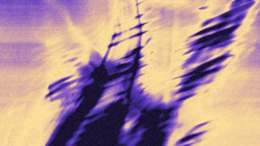 Mor desenli fırça darbeleri ve soyut şekilli sarı renkler. Yüksek kaliteli illüstrasyon.