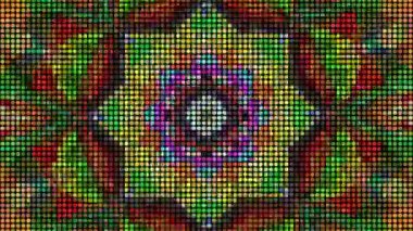 Kaleydoskop görüntüleri, doğranmış hareket, pikselli desen, görsel efektler ve ekran koruyucular için ideal. Yüksek kaliteli FullHD görüntüler.