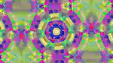 Karmaşık desenli canlı dairesel tasarımı gösteren arıza videosu. Yüksek kaliteli video.
