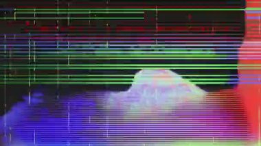 1980 'lerin TV ekran titreşimleri ile renkli bozulma. Yüksek kaliteli görüntüler.