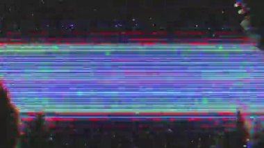 Renkli gürültü ve retro çarpıtma ile yatay hata etkisi. Yüksek kaliteli görüntüler.