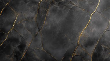 İnce altın damarlarla dokunmuş siyah mermer karışımlı sofistike bir doku zarif bir desen oluşturuyor. Yüksek kaliteli resim.