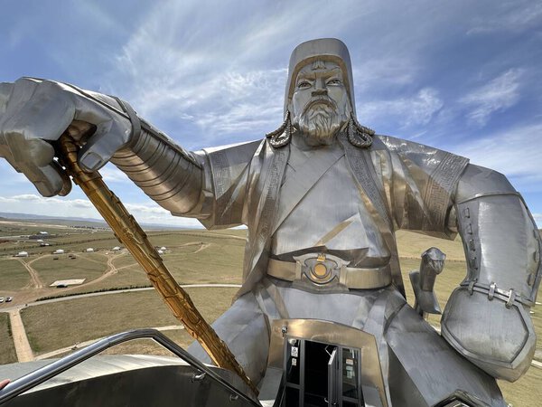 Statue of Mongolian leader and warrior Genghis Khan in Inner Mongolia