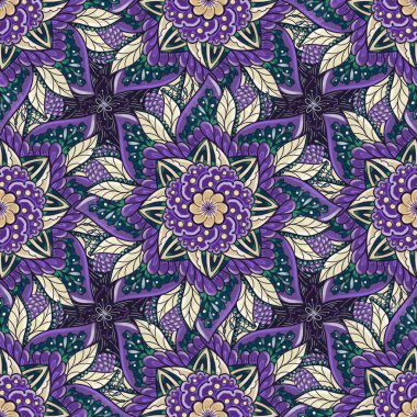 Renkli mandala resmi, Arapça dekoratif arka plan, Hint tarzı.