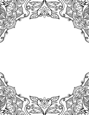 Davetiye, pankart ve düğün tasarımı için dekoratif siyah çerçeve şablonu