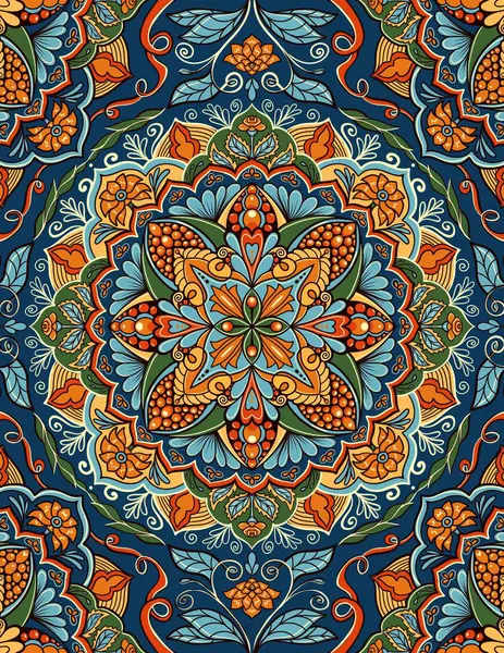 Geleneksel Hint tarzı, süslemeli mandala desen tasarımı, kart ve baskılar için yoga tasarımı