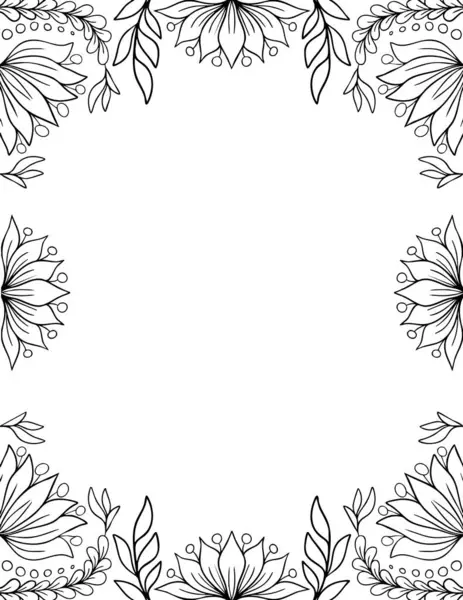 Erişkin Boşluğu Kopyalayan Çiçek Kenar Renklendirme Şablonu