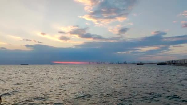 Θεσσαλονίκη Ελλάδα Σεπτεμβρίου 2022 Θέα Στη Θάλασσα Στη Θεσσαλονίκη — Αρχείο Βίντεο