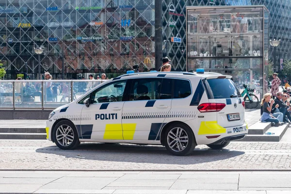 Kopenhag Danimarka Temmuz 2022 Danimarka Polisinin Park Edilmiş Arabası Politi — Stok fotoğraf