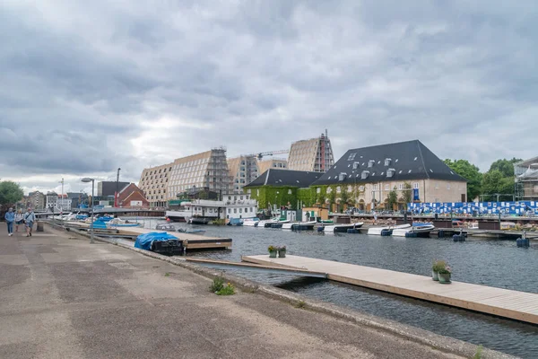 Kopenhag Danimarka Temmuz 2022 Kopenhag Bulutlu Bir Günde Kanal Görüntüsü — Stok fotoğraf