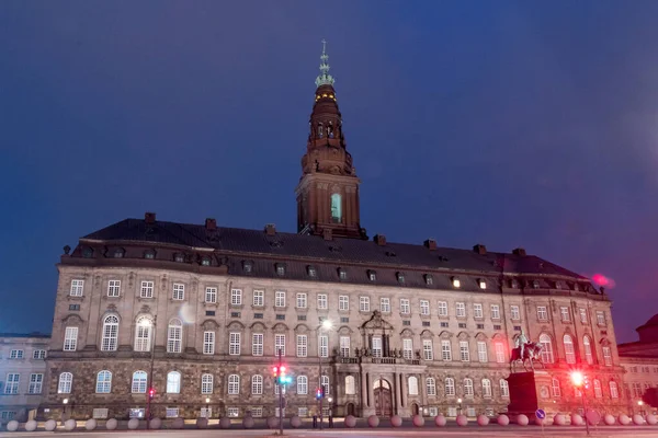 Kopenhagen Dänemark Juli 2022 Nachtsicht Auf Das Dänische Parlament Folketinget — Stockfoto