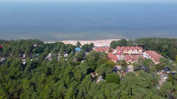 Stegna Poland Серпня 2022 Повітряний Вид Пляж Море Стегні — стокове відео