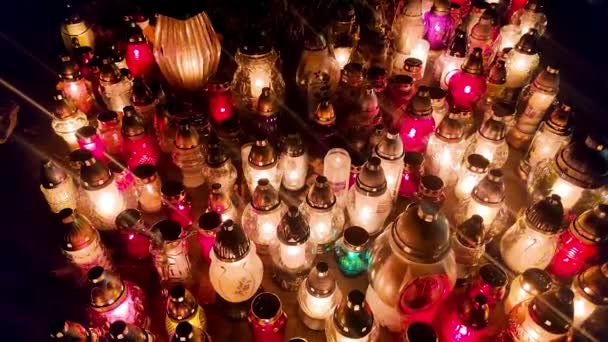 Pruszcz Gdanski Πολωνία Νοεμβρίου 2022 Πολλά Κεριά Όλους Τους Αγίους — Αρχείο Βίντεο