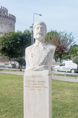 Selanik, Yunanistan - 29 Eylül 2022: Yunan devrimci Georgios Volanis 'in baskını.