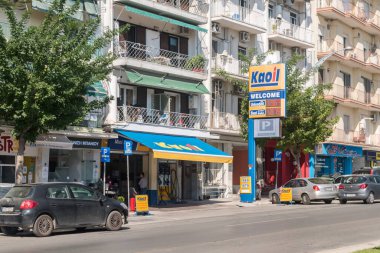Selanik, Yunanistan - 29 Eylül 2022: Yunanistan 'daki Kaoil benzin istasyonu.