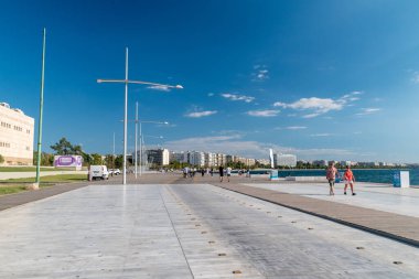 Selanik, Yunanistan - 29 Eylül 2022: Selanik kıyıları.