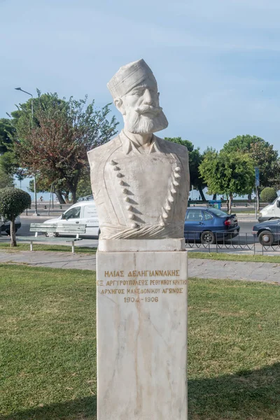 Tesalónica Grecia Septiembre 2022 Busto Conmemorativo Del Griego Ilias Deligiannakis — Foto de Stock