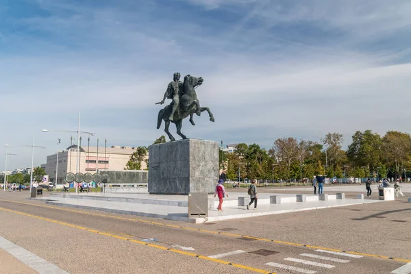 Thessaloniki Greece September 2022 Equestrian Statue Alexander Iii Macedon King — Stock Photo, Image