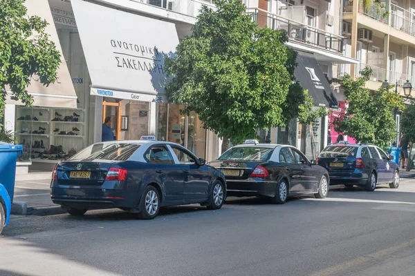 Θεσσαλονίκη Ελλάδα Σεπτεμβρίου 2022 Αυτοκίνητα Ταξί Στη Δεύτερη Μεγαλύτερη Πόλη — Φωτογραφία Αρχείου