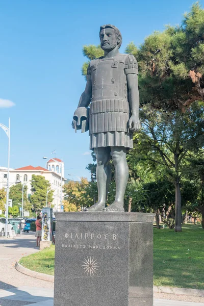 Thessaloniki Greece September 2022 Statue Philip King Macedons — Stock Photo, Image