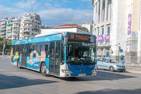 Tesalónica Grecia Septiembre 2022 Autobús Transporte Público Tesalónica — Foto de Stock