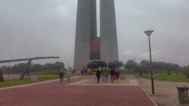 Almada, Portugal - December 4, 2022: Monument of Jesus Christ at National Shrine of Christ the King. The Christ the King Statue (Cristo Rei) at cloudy day.