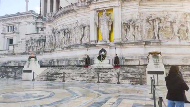 Rome Italy December 2022 Milite Ignoto Tomb Unknown Soldier Italian — Video
