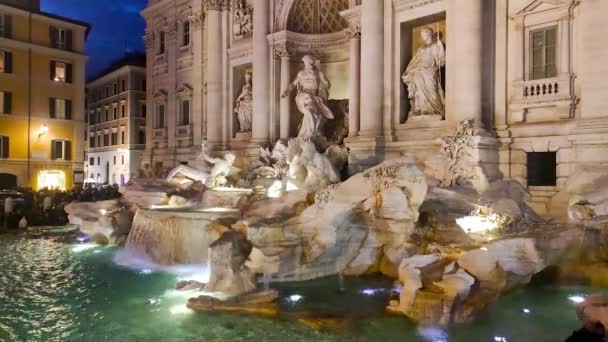 Rome Italy December 2022 Trevi Fountain Fontana Trevi Night One — Stok video