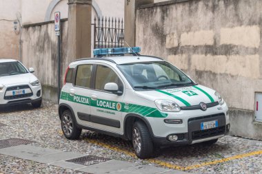 Bergamo, Italy - September 30, 2022: Car of local police in Bergamo.