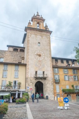 Bergamo, Italy - September 30, 2022: The Visconti Citadel of Bergamo.