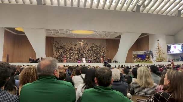 Vatican City Vatican December 2022 Speech Pope Francis Jorge Mario — Stock Video