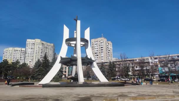 Κισινάου Μολδαβία Μαρτίου 2023 Αφγανικό Μνημείο Πολέμου Για Τους Υιούς — Αρχείο Βίντεο
