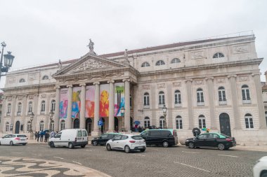 Lizbon, Portekiz - 5 Aralık 2022: Teatro Nacional D. Maria II.