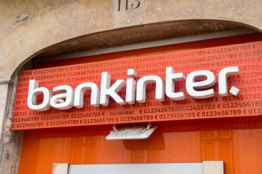 Lizbon, Portekiz - 5 Aralık 2022: Bankinter logosu, İspanyol finans hizmetleri şirketi.