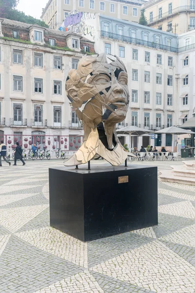Lizbona Portugalia Grudnia 2022 Oblicze Rzeźby Hopare — Zdjęcie stockowe