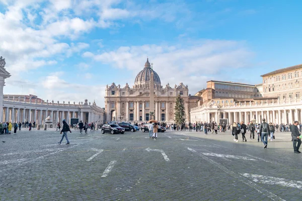 Vatikanstaten Vatikanen December 2022 Utsikt Över Peterstorget Från Peterskyrkan Mulen — Stockfoto