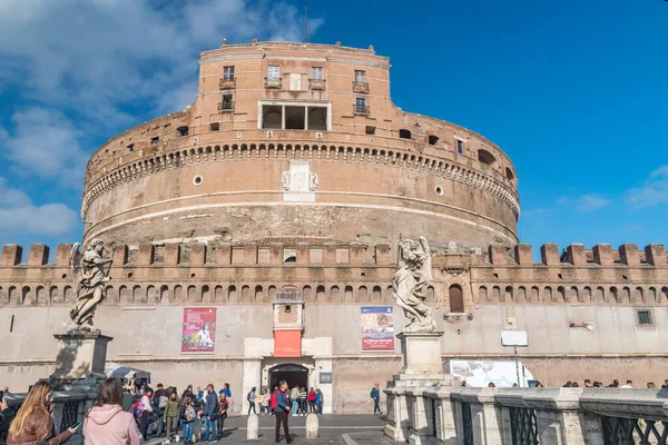 Рим Италия Декабря 2022 Вход Мавзолей Адриана Обычно Известный Замок — стоковое фото