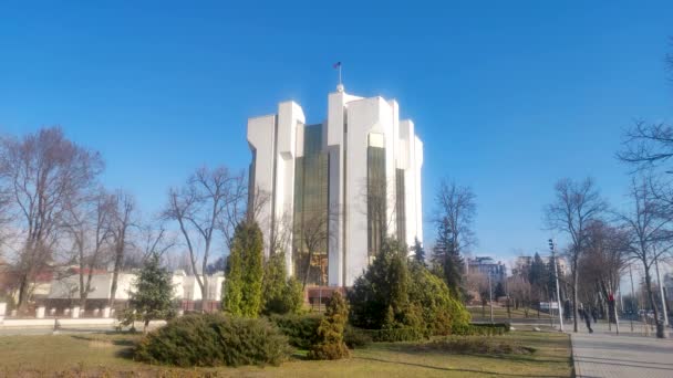 Chisinau Moldavia Marzo 2023 Palacio Presidencial Rumano Cladirea Presedintiei Republicii — Vídeos de Stock
