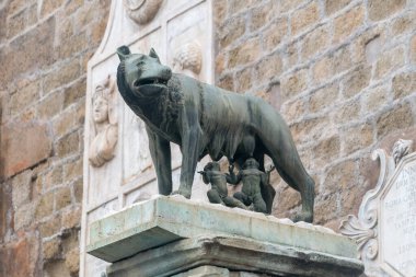 Roma, İtalya - 8 Aralık 2022 Capitoline Wolf Heykeli.