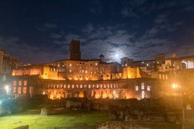 Roma, İtalya - 8 Aralık 2022: Trajan 'ın Pazar' ı (Mercati di Traiano).