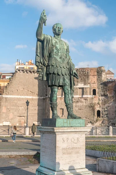 Рим Италия Декабря 2022 Года Статуя Нервы Статуя Нервы — стоковое фото
