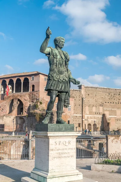 Рим Италия Декабря 2022 Года Памятник Императору Траяну — стоковое фото