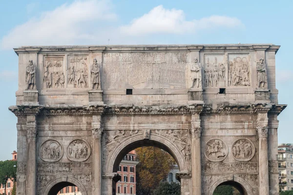 Рим Італія Грудня 2022 Деталі Рельєфними Панелями Арки Константина — стокове фото