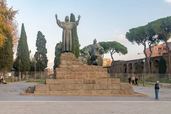 Rom Italien December 2022 Monument Tillägnat Francis Assisi — Stockfoto