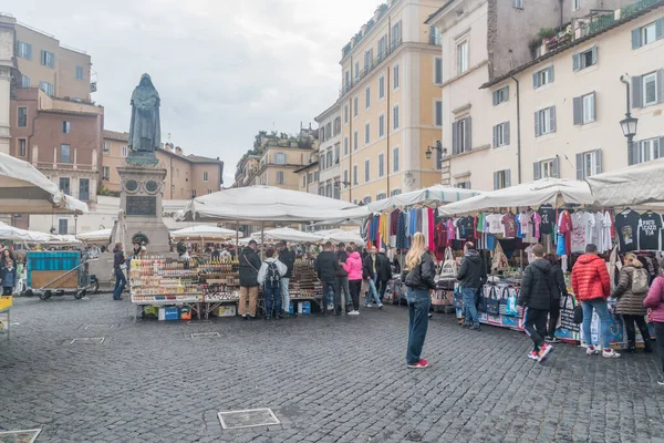 Ρώμη Ιταλία Δεκεμβρίου 2022 Πλατεία Campo Fiori Καθημερινή Αγορά — Φωτογραφία Αρχείου