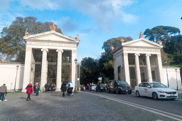 Rom Italien December 2022 Ingång Till Parken Villa Borghese Piazzale — Stockfoto