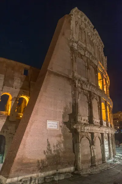 Del Stenmurar Colosseum Natten — Stockfoto