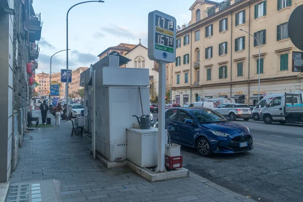 Rome Italy December 2022 Self Servise Gas Station Rome Stock Picture